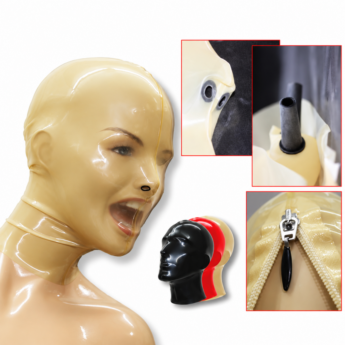 Latexmaske "Nasenschlauch innen"