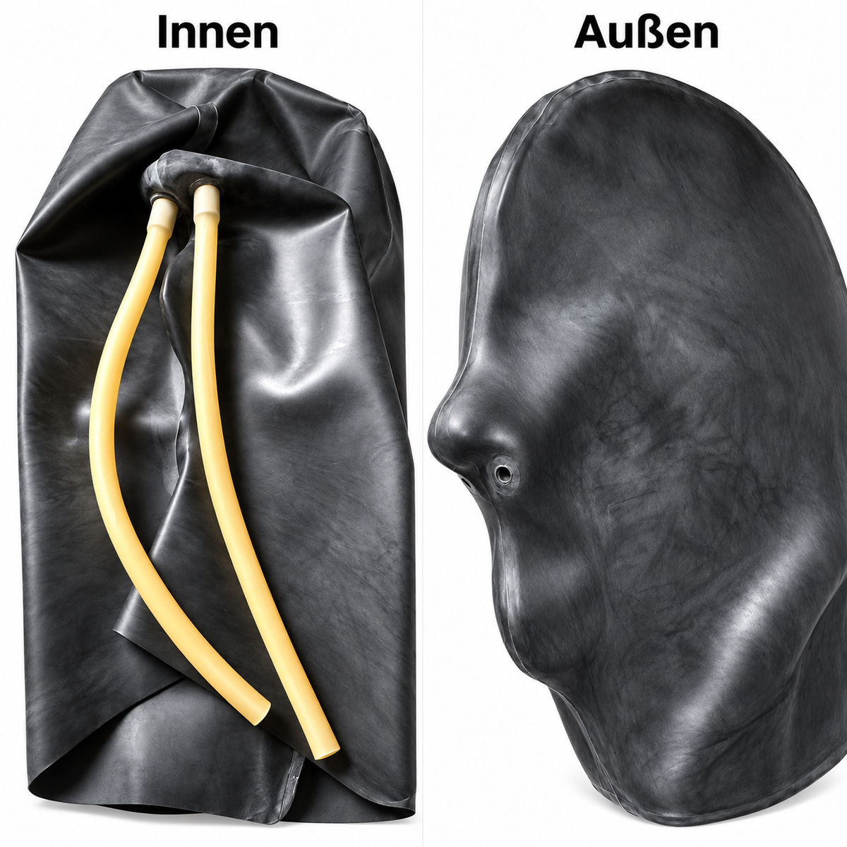 Latexmaske "Nasenschlauch innen"