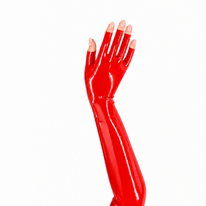 Latex Open Nails Handschuhe lang | Shoulder Gloves Open