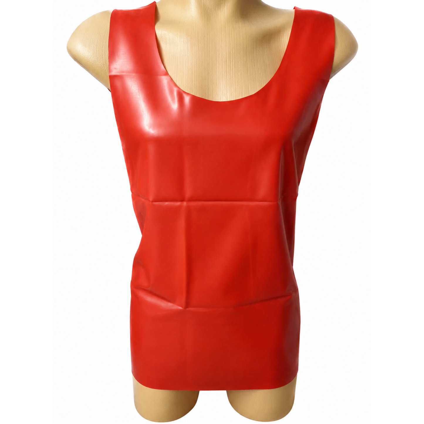 Latex-Muskelshirt | schwarz / rot / transparent