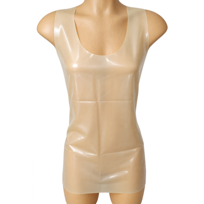 Latex-Muskelshirt | schwarz / rot / transparent