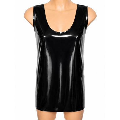 Latex-Muskelshirt | schwarz / rot / transparent