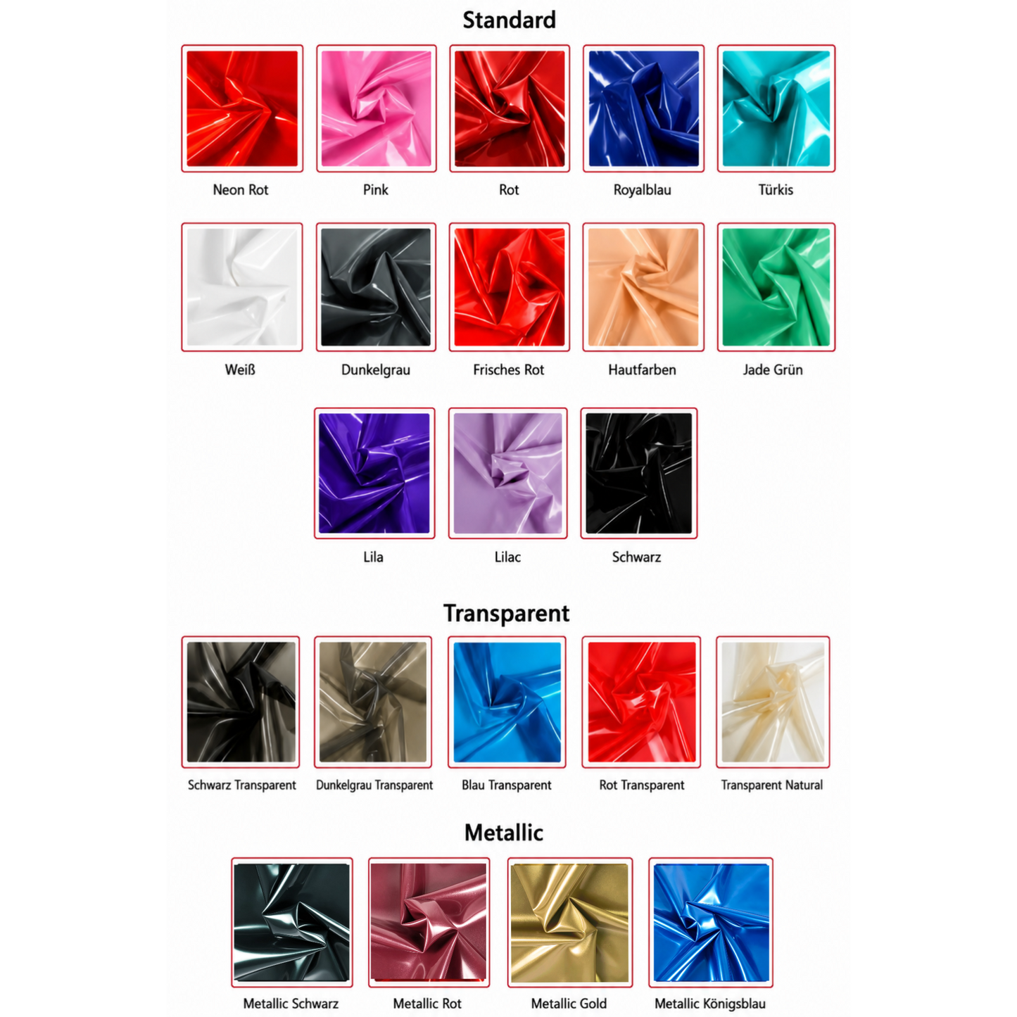 Naturlatex Meterware 5 & 10 Meter Rollen | über 20 Farben
