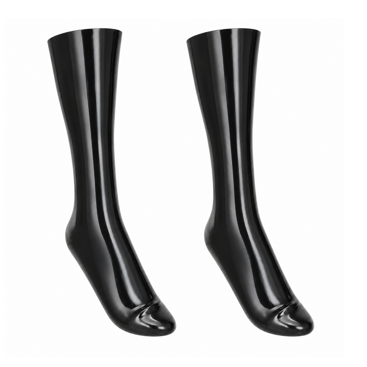 Bas de contention en latex courts | noir / rouge / transparent