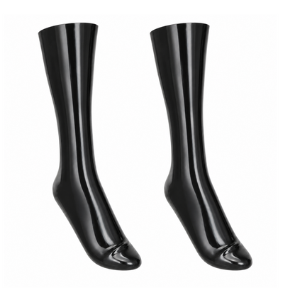 Latex Strümpfe kurz | schwarz / rot / transparent