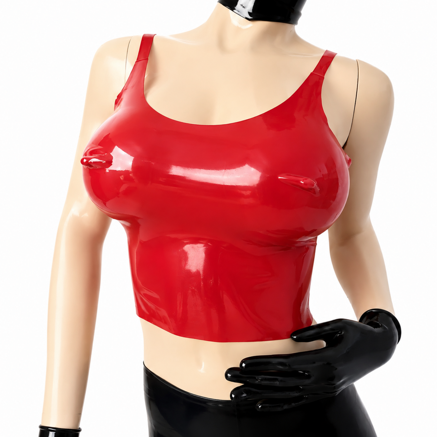Soutien-gorge long en latex avec bonnets (Bra long)