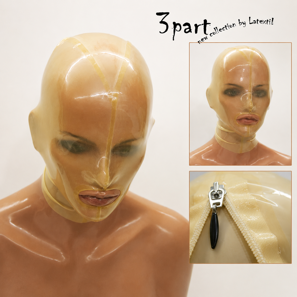 Masque en latex en 3 parties – Ergonomique et multi-pièces