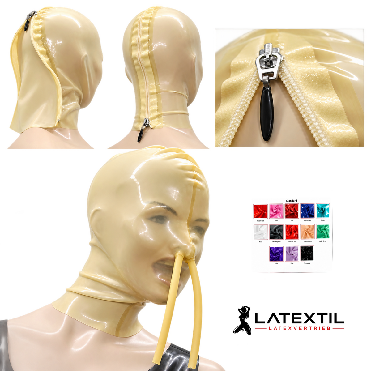 Latexmaske "Nasenschlauch"