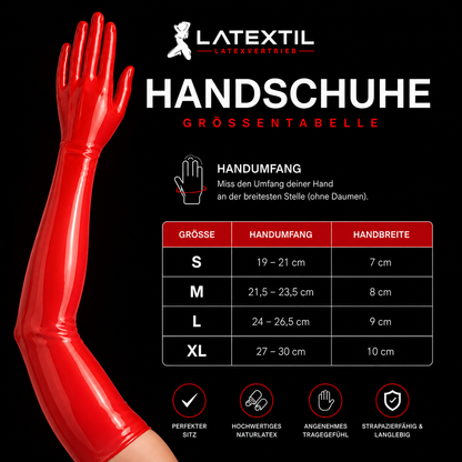 Latex Open Nails Handschuhe lang | Shoulder Gloves Open