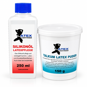 Shine & Dress – Premium Latex Pflege Set | Silikonöl 250 ml + Talkum 150 g