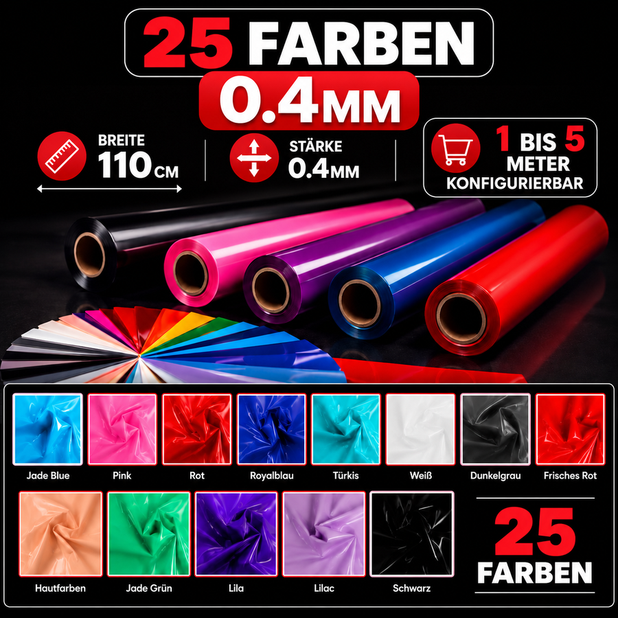 Naturlatex Meterware 1-5 Meter Konfigurator Set | über 25 Farben